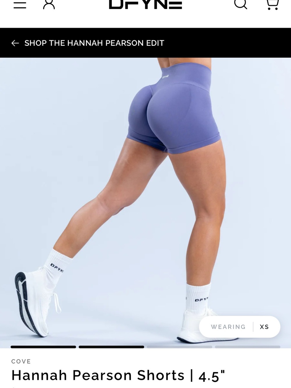 DFYNE Hannah Pearson High-Rise Athletic Shorts — Lavender